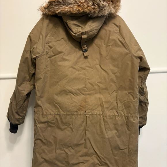 Green Mens winter Parka with real coyote fur, size L - Picture 2 of 4